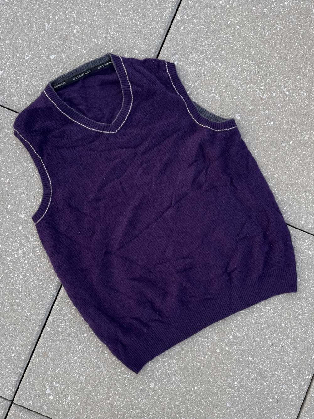 Purple vintage Chez Moi cashmere sweater vest